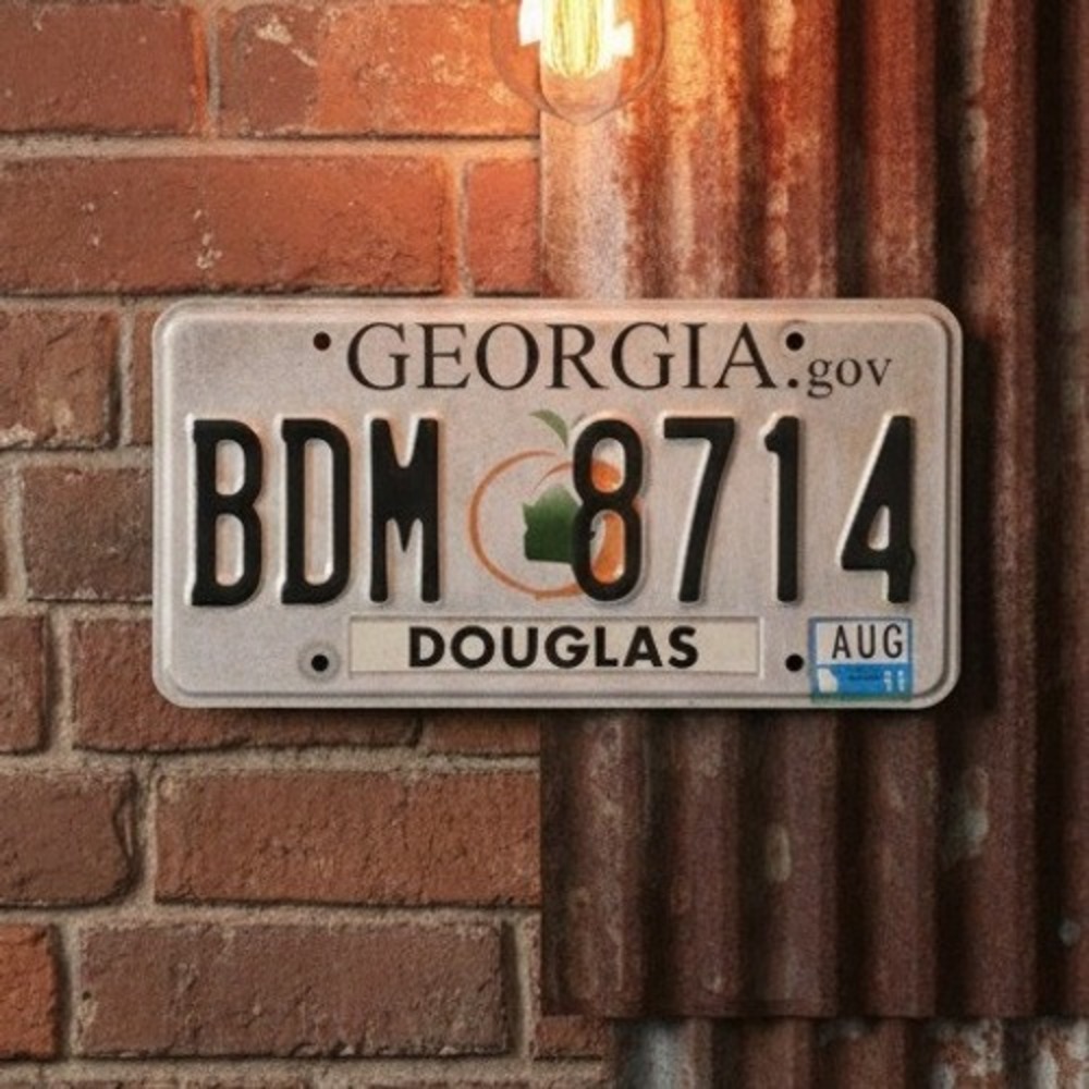 Georgia License Plate Douglas County Peach Graphic BDM 8714 Expired 2011 GA Tag